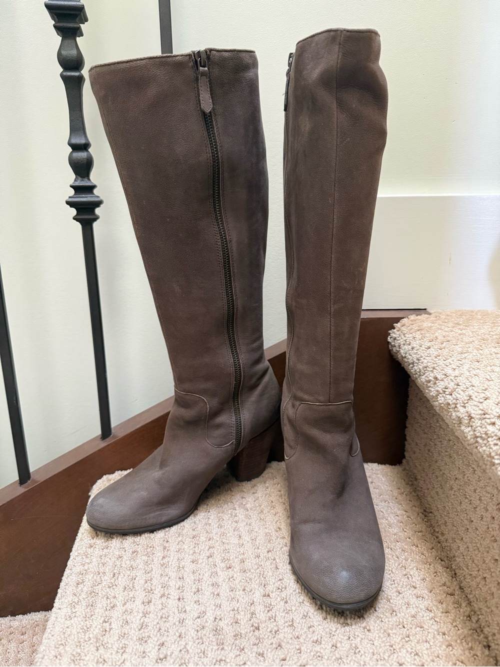 bp Tall Brown Knee-High Leather Heeled Boots